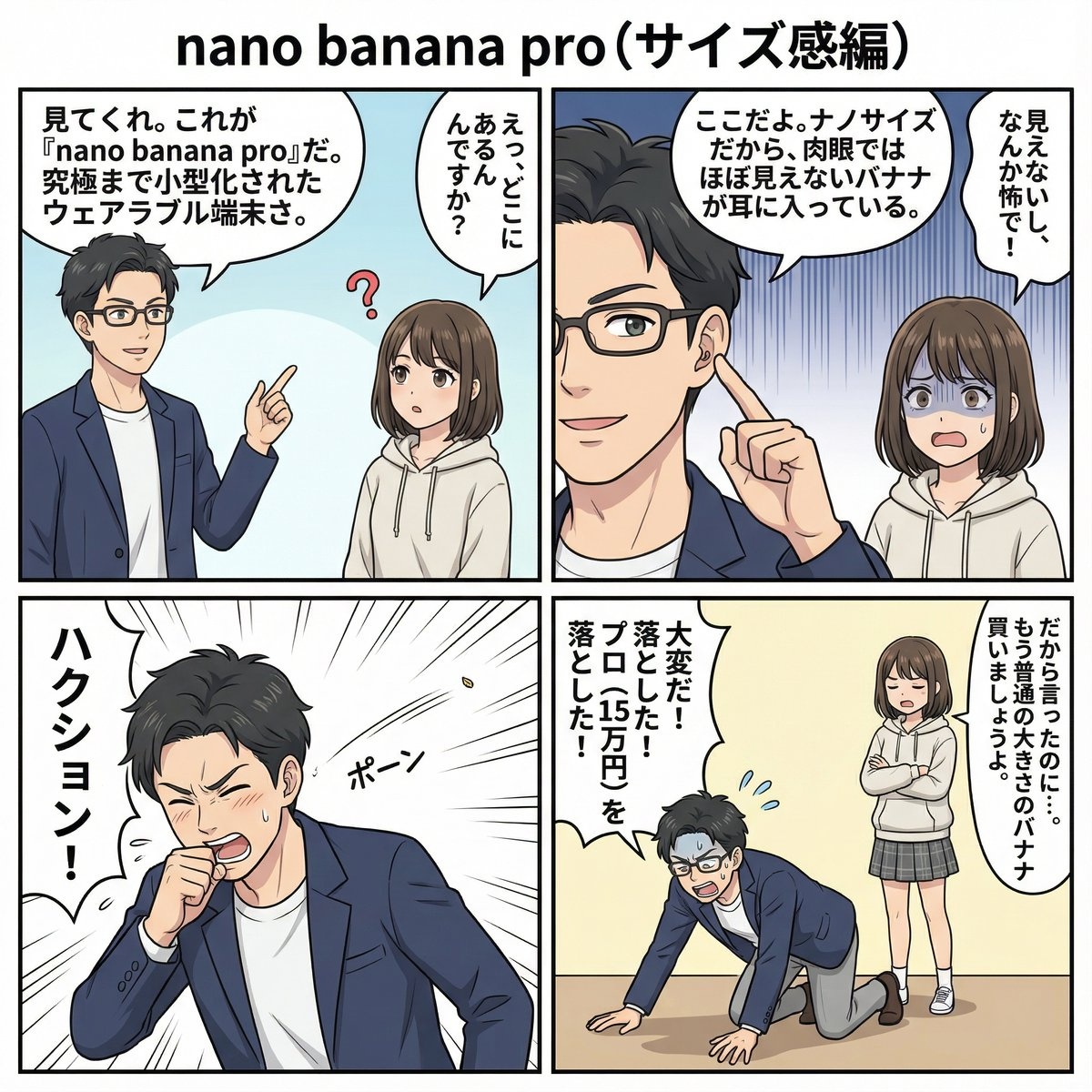 关于 Nano Banana Pro 的 4 种四格漫画