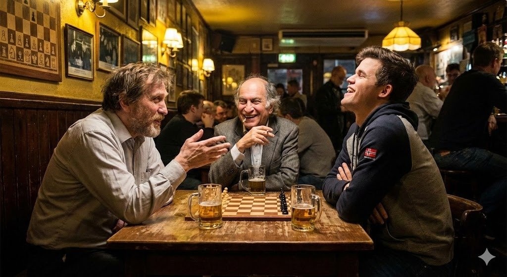 国际象棋传奇人物齐聚酒吧