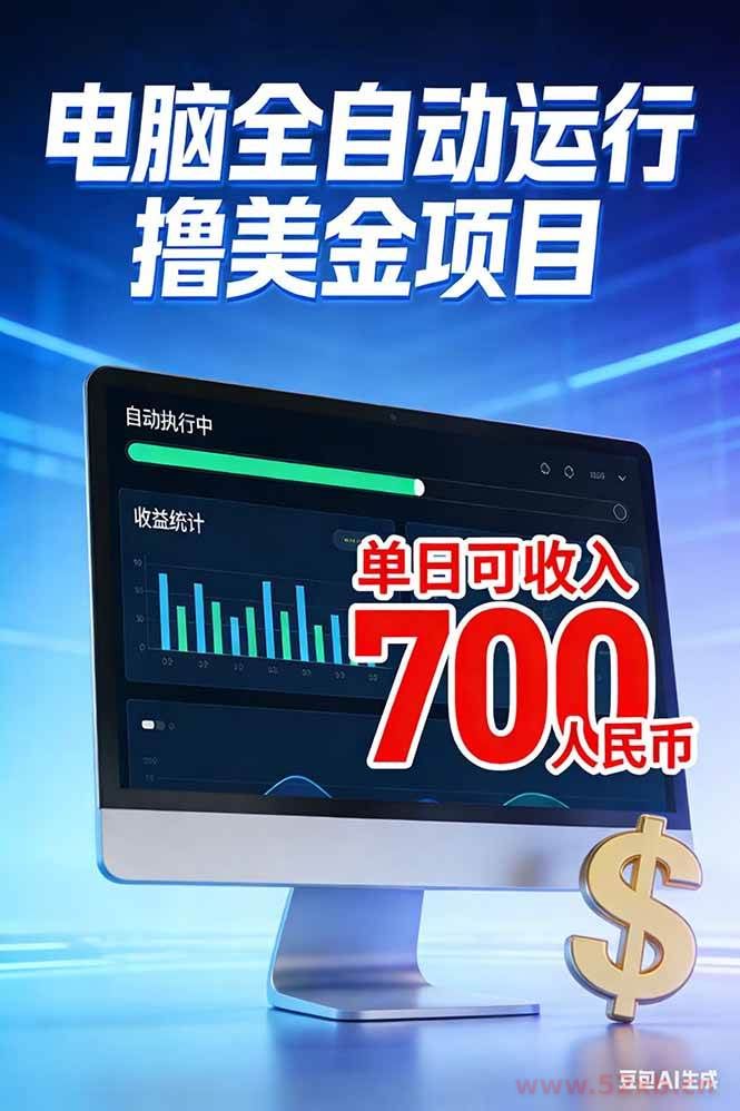 （17169期）2026年电脑全自动赚美金项目，单电脑日收益700+