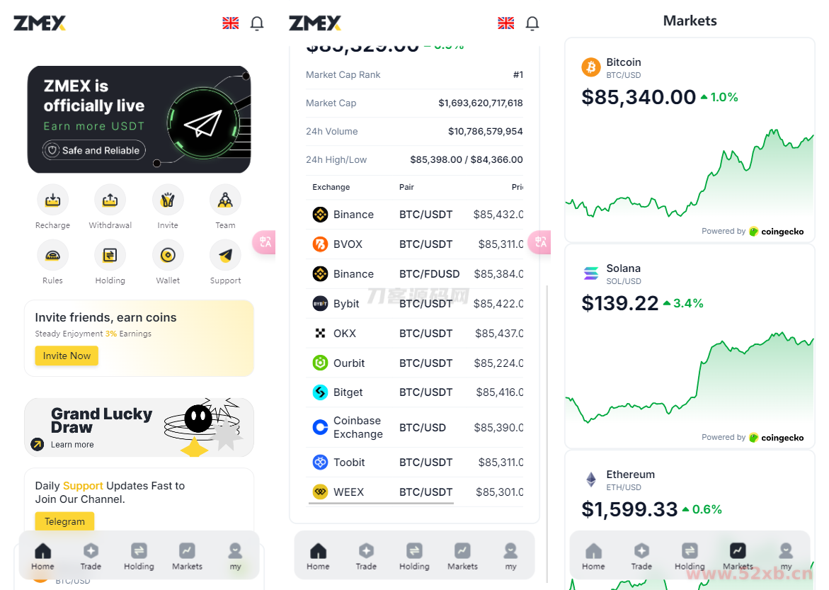 海外版AI量化区块链系统源码 UI精美