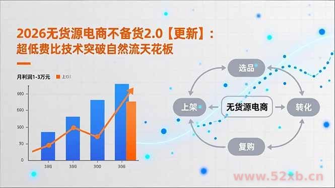 （17133期）2026无货源电商不备货2.0【更新】：超低费比技术突破自然流天花板，单店月利润1-3万元