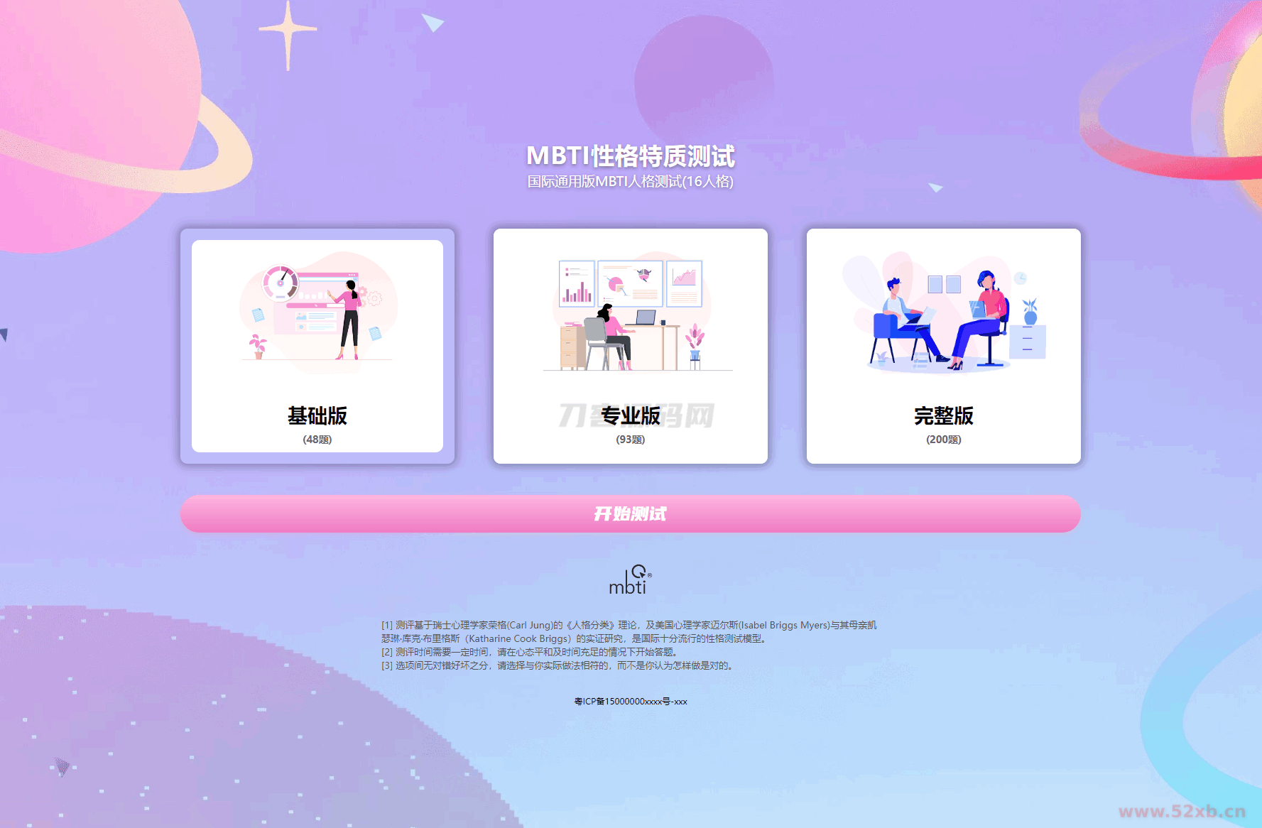 MBTI十六型人格职业性格测试源码完整版 亲测源码