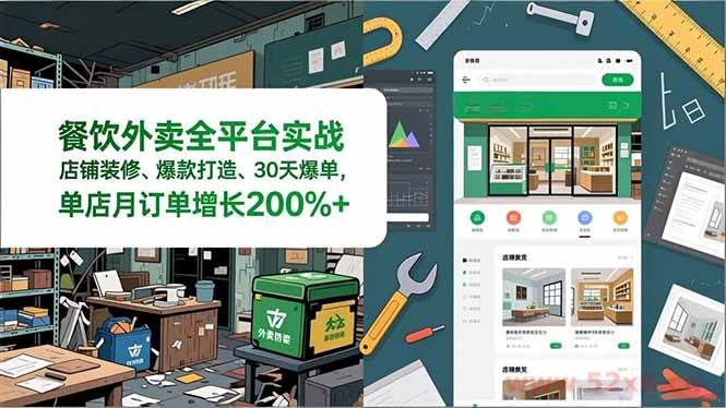 （16978期）餐饮外卖全平台实战，店铺装修、爆款打造、30天爆单，手把手教学，单店月订单增长200%+