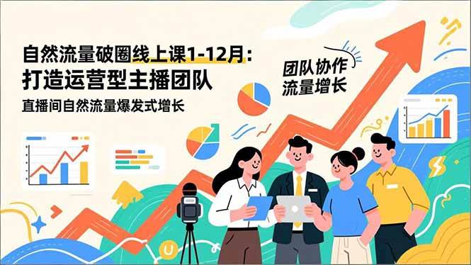 （16925期）自然流量破圈线上课1-12月更新：打造运营型主播团队 直播间自然流量爆发式增长