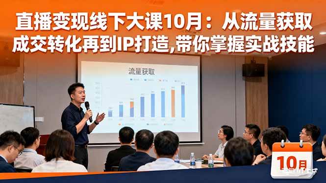 （16425期）直播变现线下大课10月：从流量获取到成交转化再到IP打造,带你掌握实战技能
