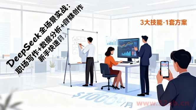 （16418期）DeepSeek全场景实战：职场写作+数据分析+自媒体创作，新手快速月入过万