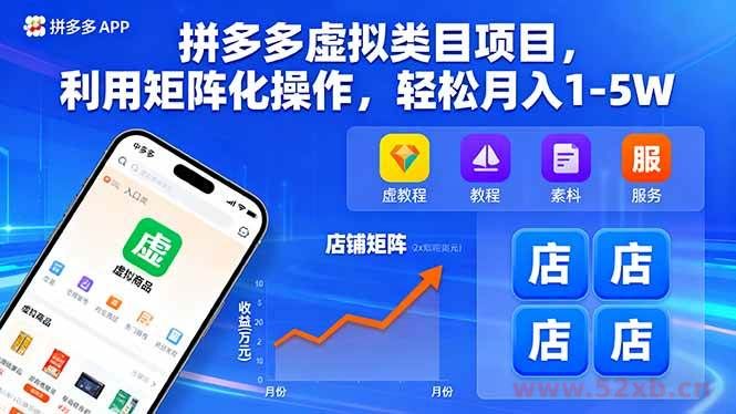 （16025期）拼多多虚拟类目项目，利用矩阵化操作，轻松月入1-5W