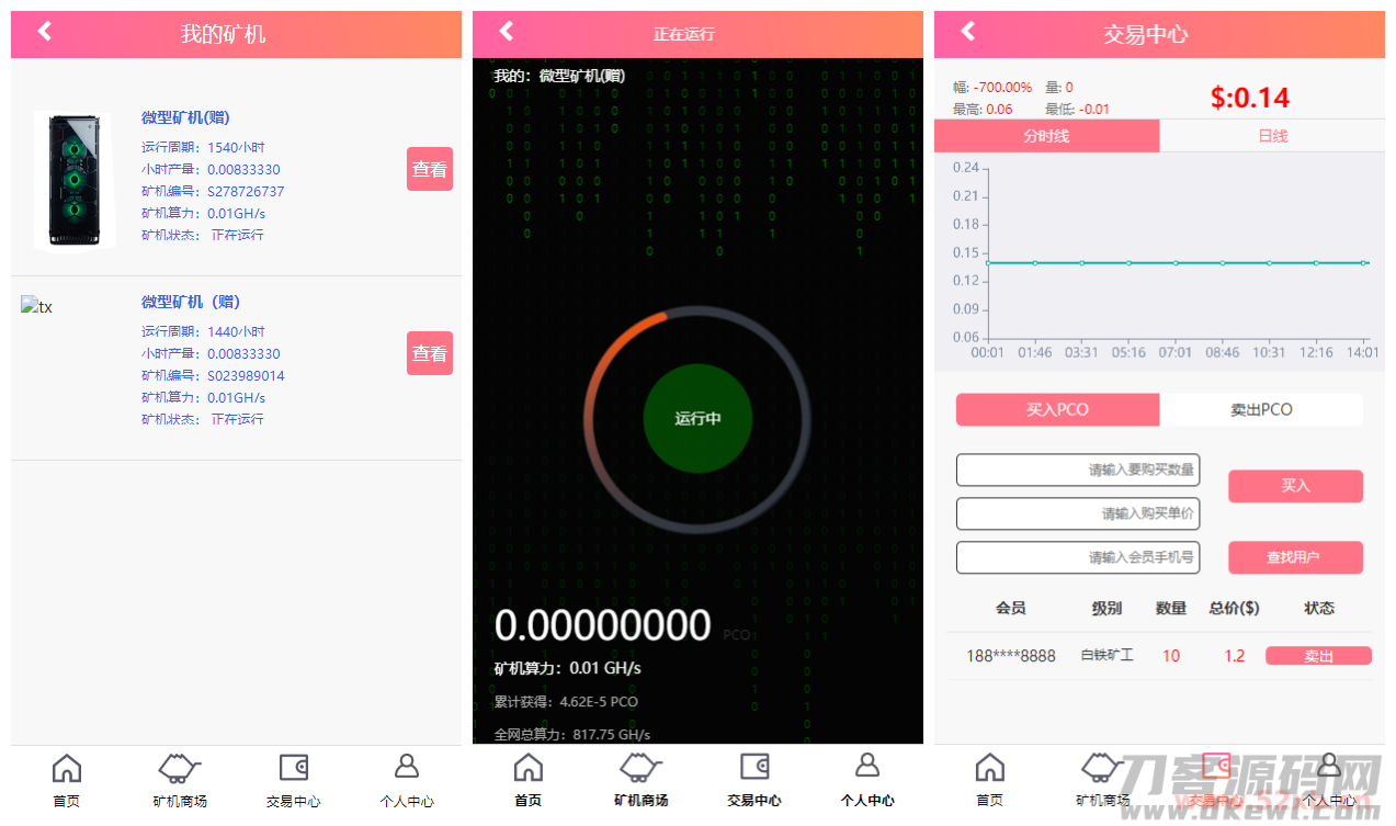 【PCO区块挖矿源码】最新区块链源码修复版+带商城+带签到功能+虚拟币源码