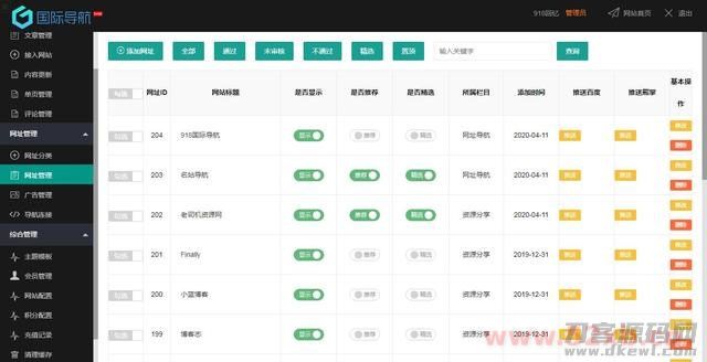 Thinkphp内核仿918国际导航简洁模板网址导航源码插图(3)