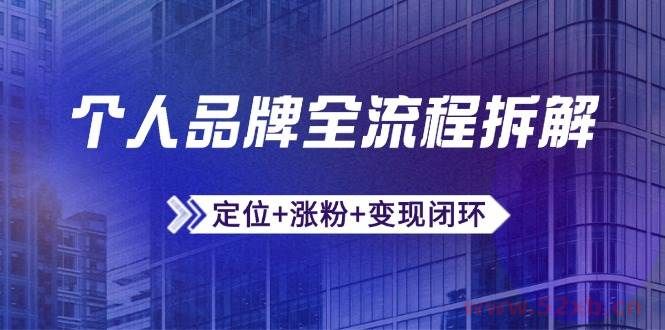 （14799期）个人品牌全流程拆解：定位+涨粉+变现闭环，微信生态运营与资源整合