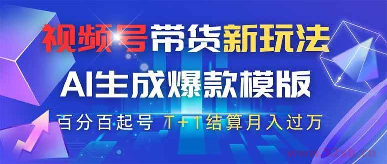 （14280期）视频号带货新玩法，AI生成，百分百原创爆款模版 百分百起号，高佣商品T…