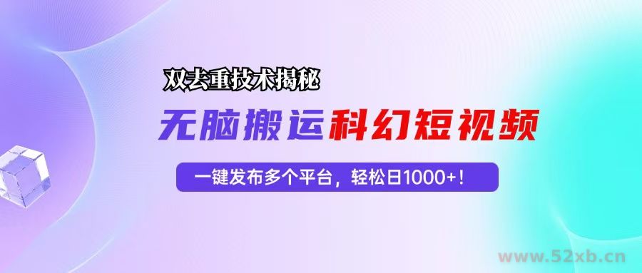 （13048期）科幻短视频双重去重技术揭秘，一键发布多个平台，轻松日入1000+！