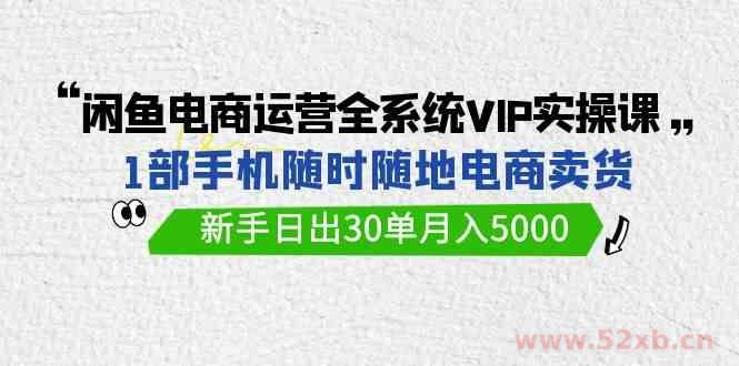 （9547期）闲鱼电商运营全系统VIP实战课，1部手机随时随地卖货，新手日出30单月入5000