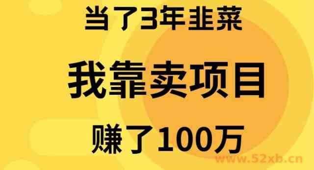 （9100期）当了3年韭菜，我靠卖项目赚了100万