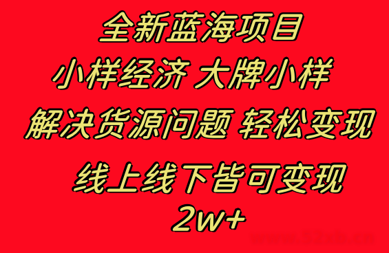 （8466期）全新蓝海项目 小样经济大牌小样 线上和线下都可变现 月入2W+