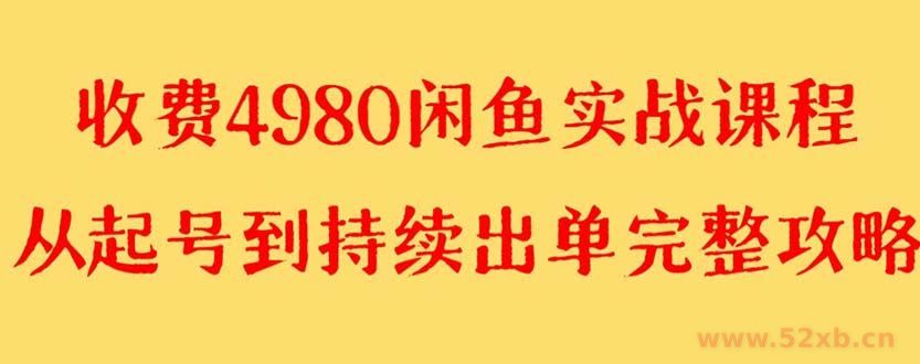 （8359期）外面收费4980闲鱼无货源实战教程 单号4000+