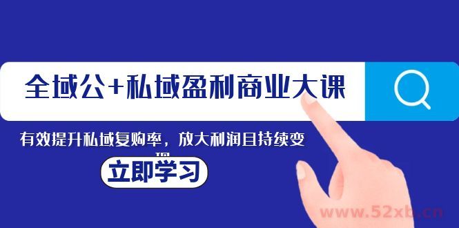 （8045期）全域公+私域盈利商业大课，有效提升私域复购率，放大利润且持续变现