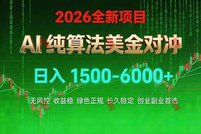 （17466期）2026 全新美金对冲项目，不套平台赠金，不封号，纯算法对冲，日入 1500-6000+